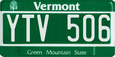 VT license plate YTV506