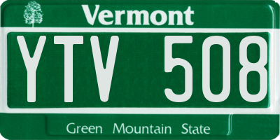 VT license plate YTV508
