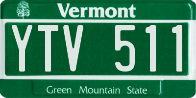 VT license plate YTV511