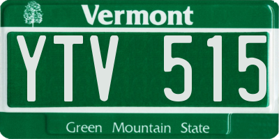 VT license plate YTV515