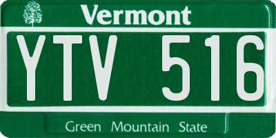 VT license plate YTV516