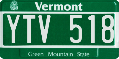VT license plate YTV518