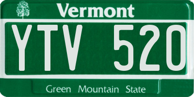 VT license plate YTV520