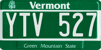 VT license plate YTV527