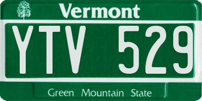 VT license plate YTV529