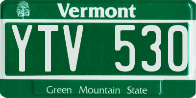VT license plate YTV530