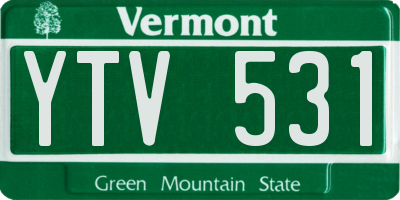 VT license plate YTV531