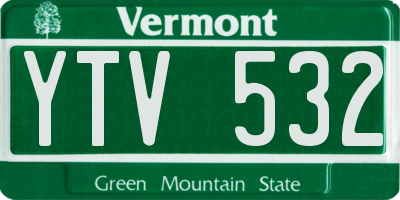 VT license plate YTV532