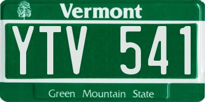 VT license plate YTV541