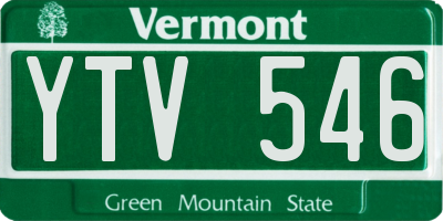 VT license plate YTV546
