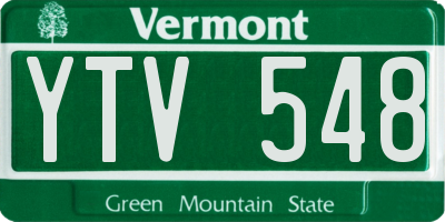 VT license plate YTV548