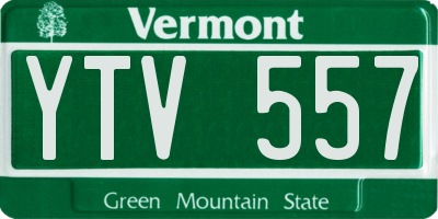 VT license plate YTV557