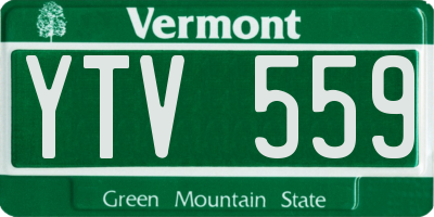VT license plate YTV559