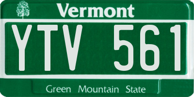 VT license plate YTV561