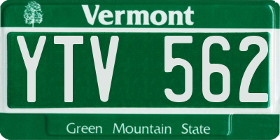 VT license plate YTV562