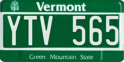 VT license plate YTV565