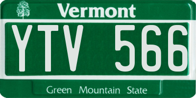 VT license plate YTV566