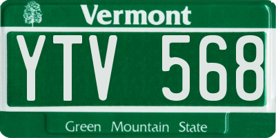VT license plate YTV568