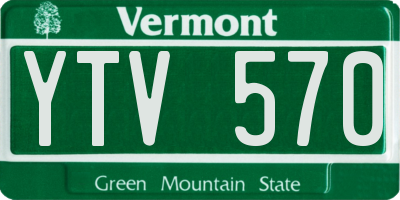 VT license plate YTV570