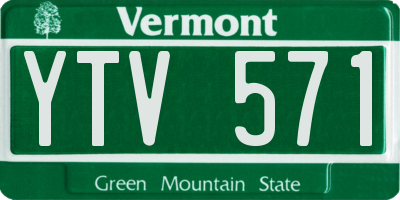 VT license plate YTV571