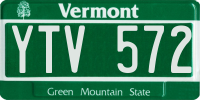 VT license plate YTV572
