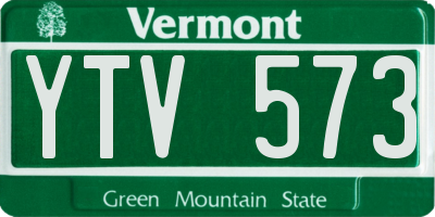 VT license plate YTV573