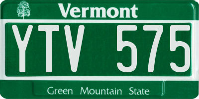 VT license plate YTV575