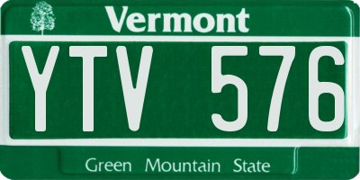 VT license plate YTV576