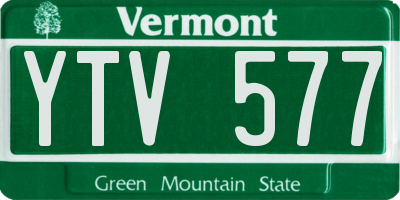 VT license plate YTV577