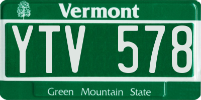 VT license plate YTV578