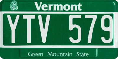 VT license plate YTV579