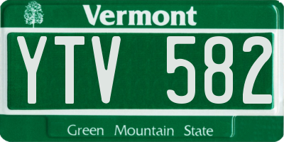 VT license plate YTV582