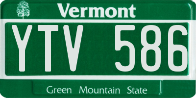 VT license plate YTV586