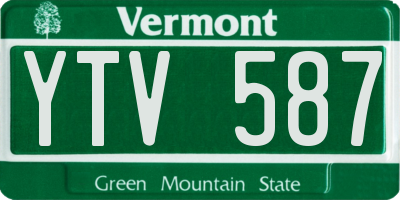 VT license plate YTV587