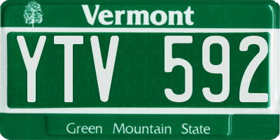 VT license plate YTV592