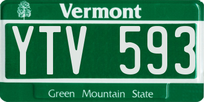 VT license plate YTV593