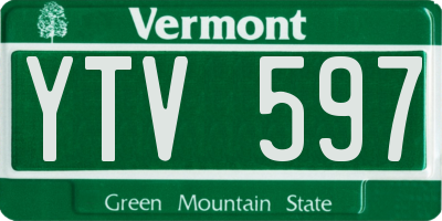 VT license plate YTV597
