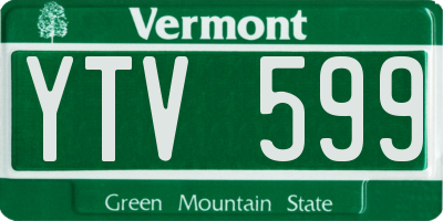 VT license plate YTV599