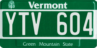 VT license plate YTV604