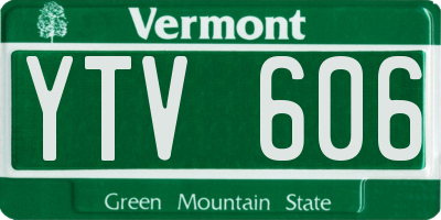 VT license plate YTV606