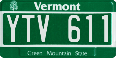 VT license plate YTV611