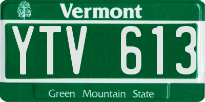VT license plate YTV613