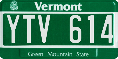 VT license plate YTV614