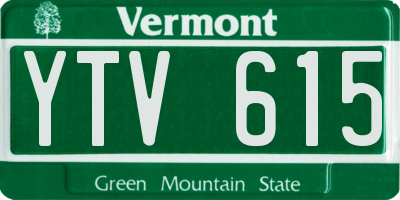 VT license plate YTV615