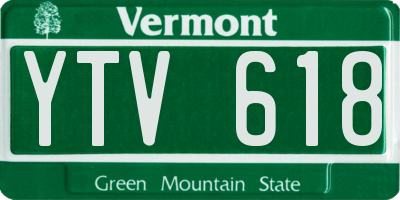 VT license plate YTV618