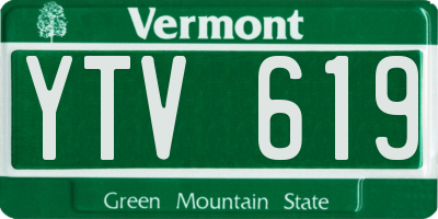 VT license plate YTV619