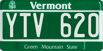VT license plate YTV620