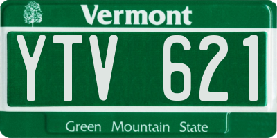 VT license plate YTV621