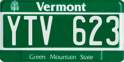 VT license plate YTV623