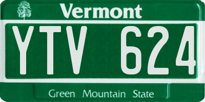 VT license plate YTV624